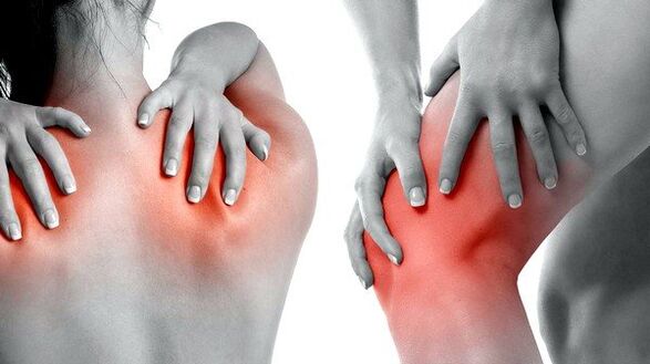 pijn in spieren en gewrichten als symptoom van de aanwezigheid van parasieten